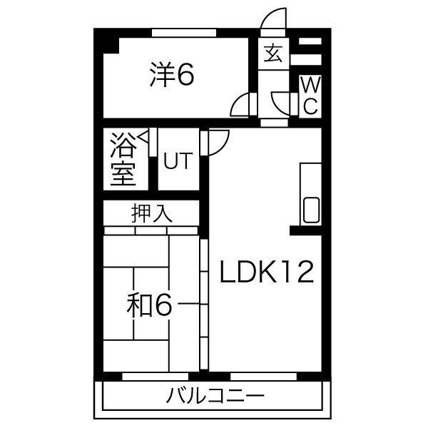 アビタマルフクIII(2LDK/1階)の間取り写真