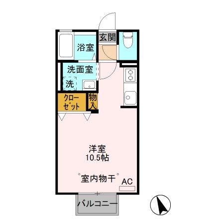 イノセントワールド 五番館(ワンルーム/2階)の間取り写真