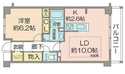 ビューコートQM(1LDK/2階)の間取り写真