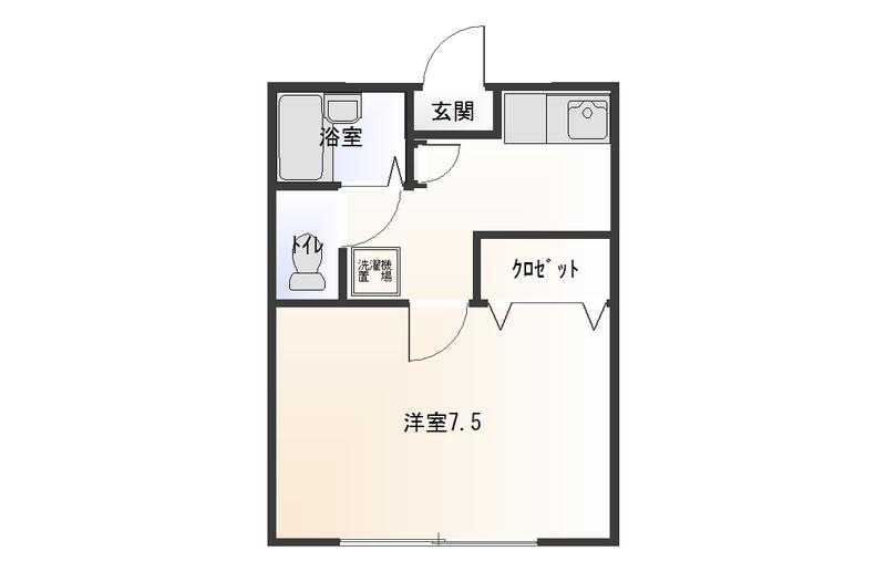 ランドビュー横浜(1K/1階)の間取り写真