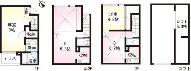 セゾンドルフ榎(1LDK/1階)の間取り写真