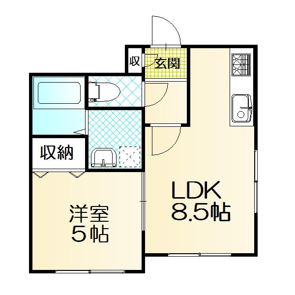 ORION22(1LDK/4階)の間取り写真