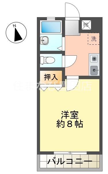 ティーズシャンブル(1K/3階)の間取り写真