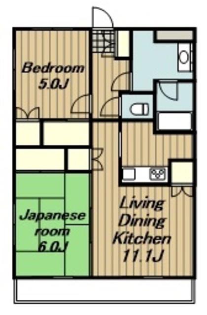 ピュア海老名(2LDK/3階)の間取り写真