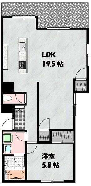 MAISON K(1LDK/1階)の間取り写真