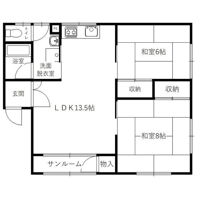 レッドハイム(2LDK/2階)の間取り写真