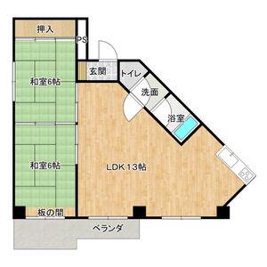 ヴィラコスモス稲沢(2LDK/2階)の間取り写真