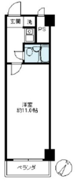 ヴェラハイツ日本橋箱崎(1K/4階)の間取り写真