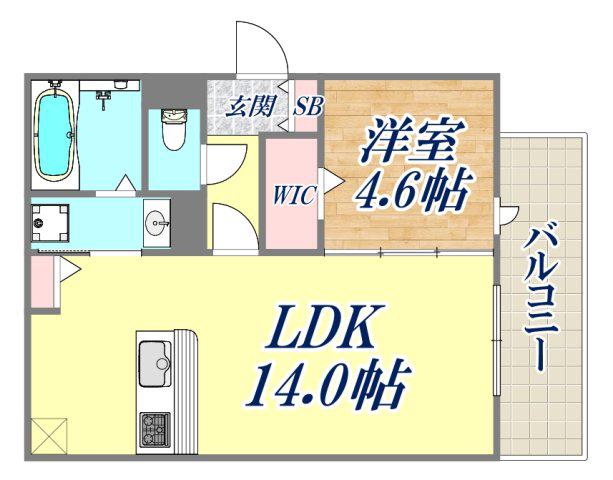 LAMAISON大池町(1LDK/2階)の間取り写真