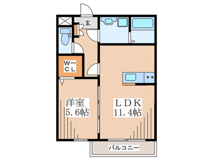 クレール志茂(1LDK/1階)の間取り写真
