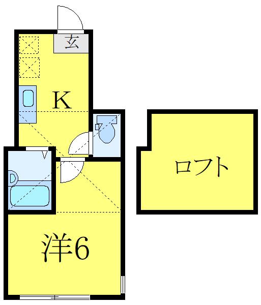ALBA CASA 大山(1K/1階)の間取り写真