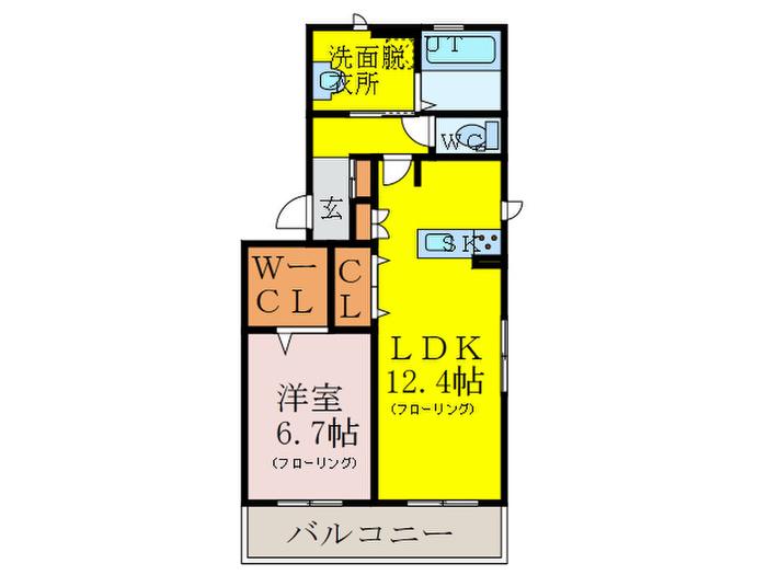 D-ROOM千鳥(1LDK/1階)の間取り写真