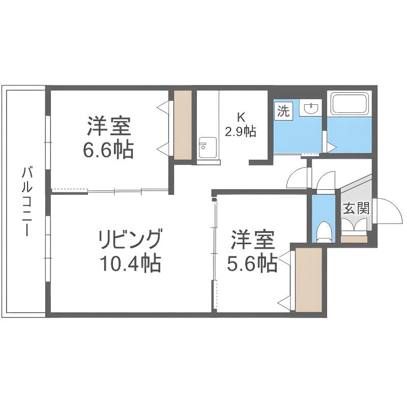 グラン札幌(2LDK/7階)の間取り写真