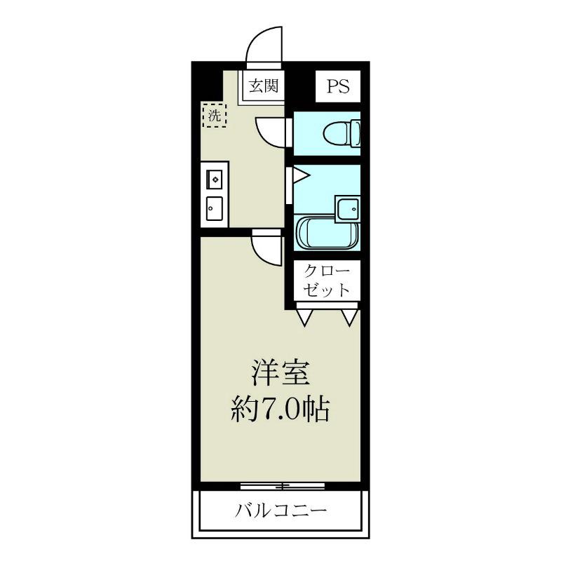 ウォーターフロント礎町(1K/6階)の間取り写真