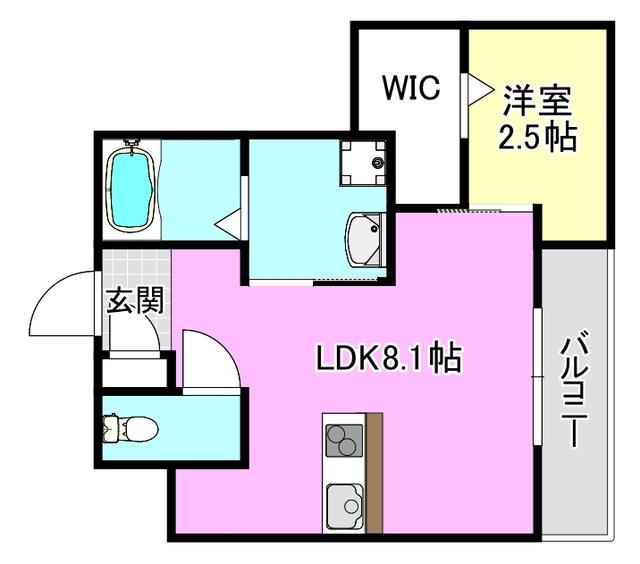リアコート千里丘Iサウス(1LDK/3階)の間取り写真