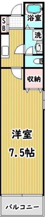 佐竹コーポ(1K/4階)の間取り写真
