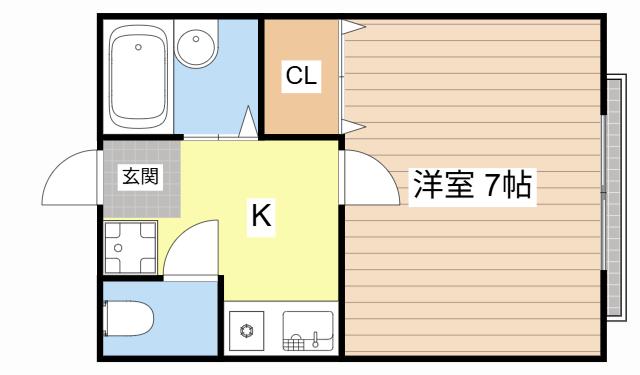 プロミネンスNK(1K/1階)の間取り写真