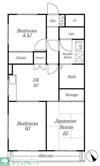 アルテーア羽村(3DK/3階)の間取り写真