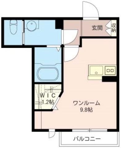 レフィシア(ワンルーム/2階)の間取り写真