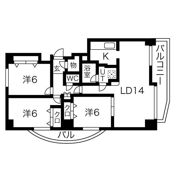 プレインアヴェニュー(3LDK/4階)の間取り写真