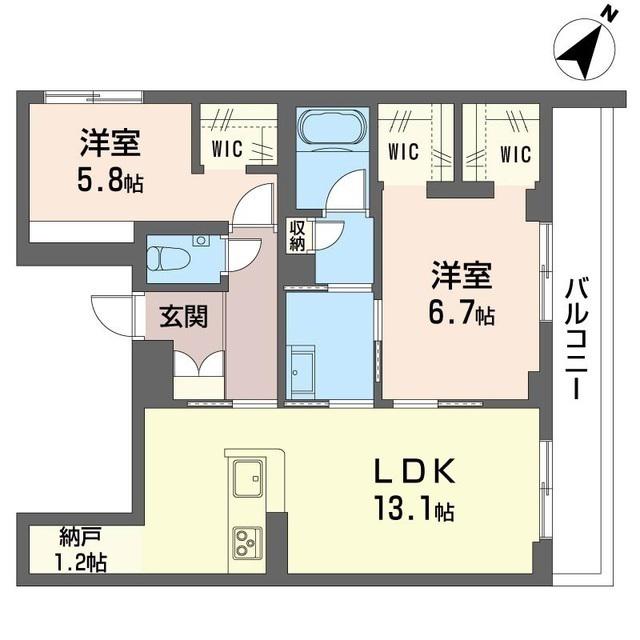 ロワテル(2LDK/2階)の間取り写真