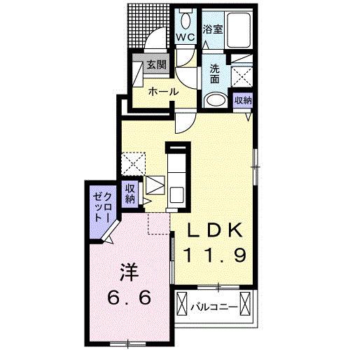 ＪＲ阪和線 下松駅(大阪) 徒歩7分 2階建 築7年(1LDK/1階)の間取り写真