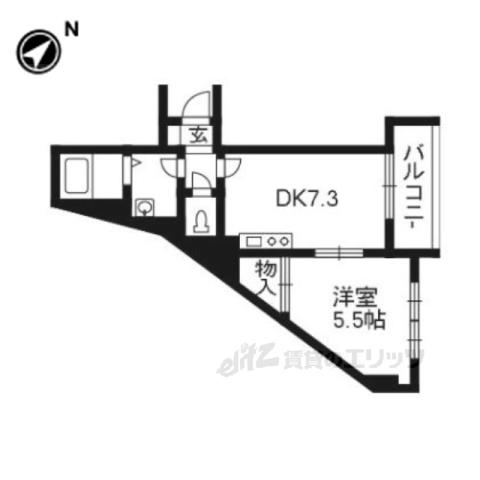 ANGEL PALACE(1DK/2階)の間取り写真