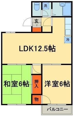 グランドメゾン柴崎(2LDK/2階)の間取り写真