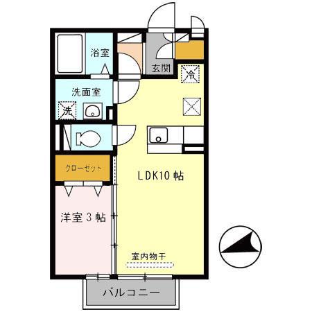 グランシャリオ(1LDK/2階)の間取り写真