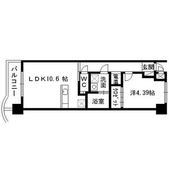 コンフォート北仙台ヒルズ(1LDK/3階)の間取り写真