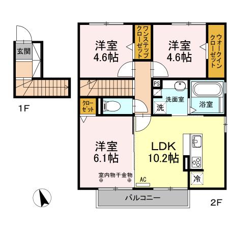 メルベーユ・S(3LDK/2階)の間取り写真