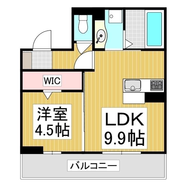 MELS COURT(1LDK/2階)の間取り写真