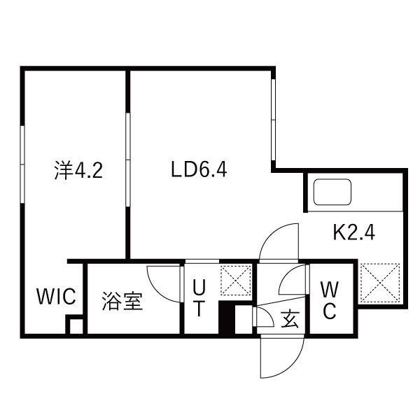 ACTIVAT元町(1LDK/2階)の間取り写真