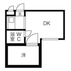 ドレスデン(1DK/2階)の間取り写真