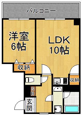 フロントリバー東難波(1LDK/7階)の間取り写真