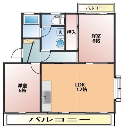 パレステージ(2LDK/3階)の間取り写真