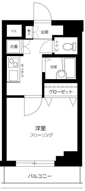 アデッソ新宿若松町(1K/7階)の間取り写真