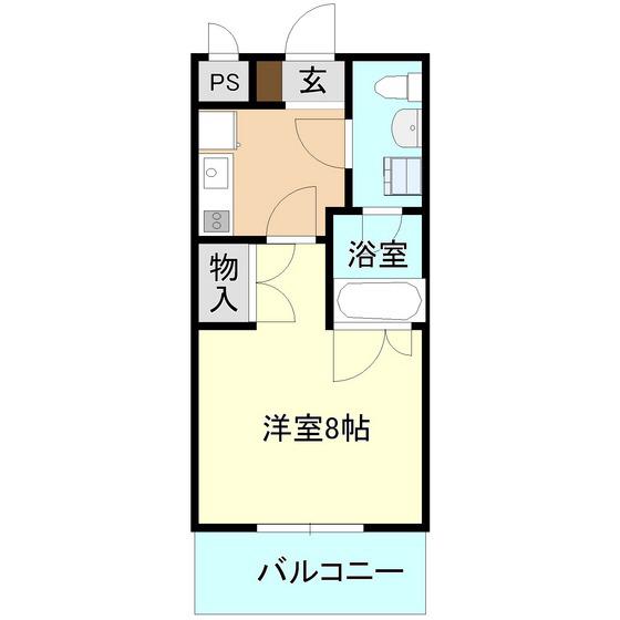 HANA STUDIO APARTMENT(1K/1階)の間取り写真
