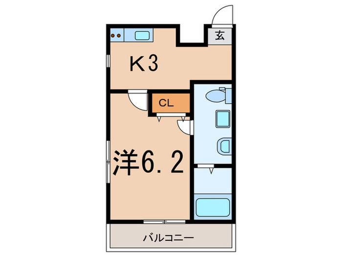 GATHER HOUSE 宮崎台(1K/2階)の間取り写真