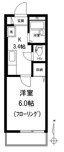 ヴェステンハイム(1K/1階)の間取り写真