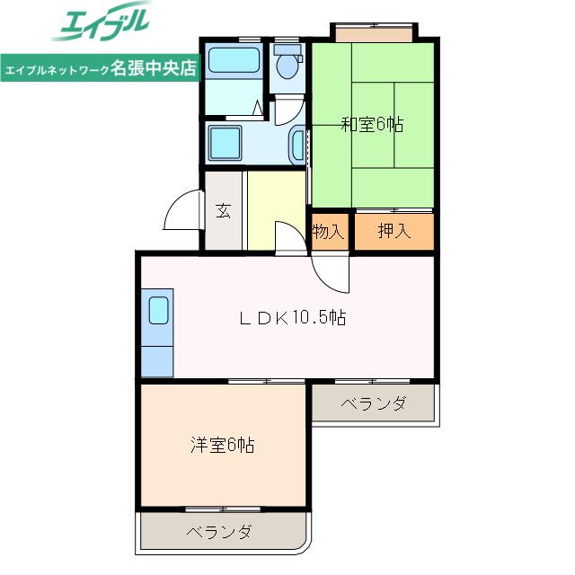 クボタハイツ(2LDK/4階)の間取り写真