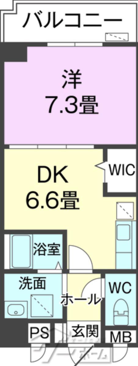 グランドハイツKS(1DK/2階)の間取り写真