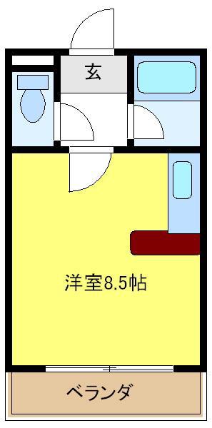 シャトレーヌ北島(ワンルーム/6階)の間取り写真