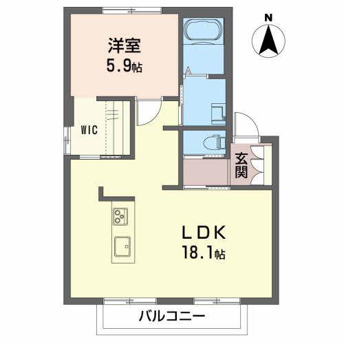 クランベルC(1LDK/2階)の間取り写真