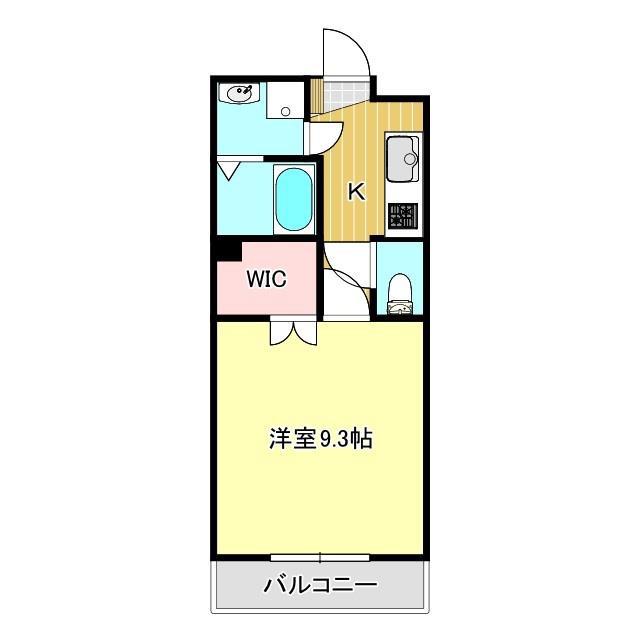 ヴィガラス川成新町(1K/4階)の間取り写真