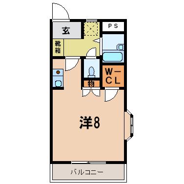グローブハウス(ワンルーム/3階)の間取り写真