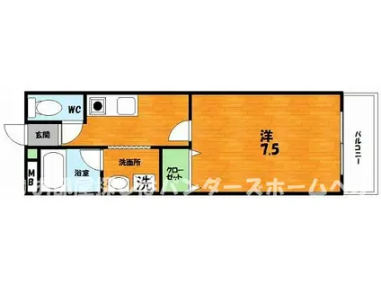 ラ・フェリーチェ(1K/2階)の間取り写真