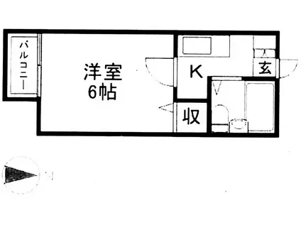 ソレイユ長野(1K/2階)の間取り写真