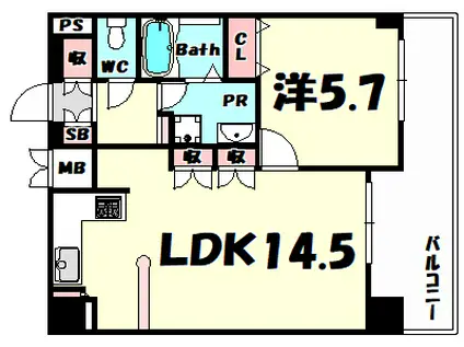 PRESSANCE神戸みなと元町(1LDK/11階)の間取り写真