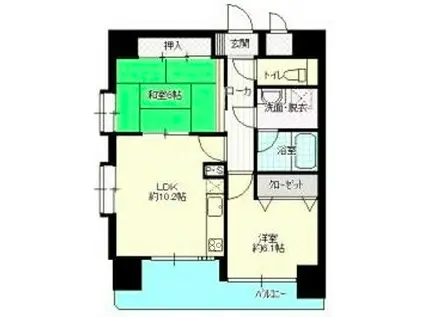 ライオンズマンション本町通第3(2LDK/3階)の間取り写真